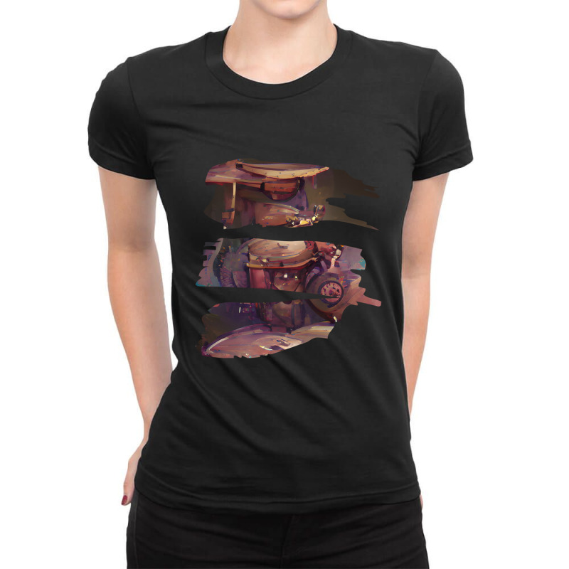 Beautiful Drum Graphic Verc Instrument Art Musician Futuristic Digital Ladies Fitted T-Shirt by RogerKyleFox | Artistshot