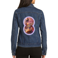 Beautiful Guitar Instrument Abstract Futuristic Musician Digital Art Ladies Denim Jacket | Artistshot