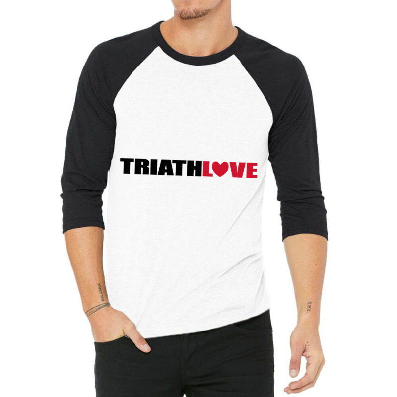 Cool Design For Triathlon With Lots Of Love 3/4 Sleeve Shirt by YAMARIMULERO | Artistshot