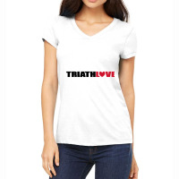 Cool Design For Triathlon With Lots Of Love Women's V-neck T-shirt | Artistshot