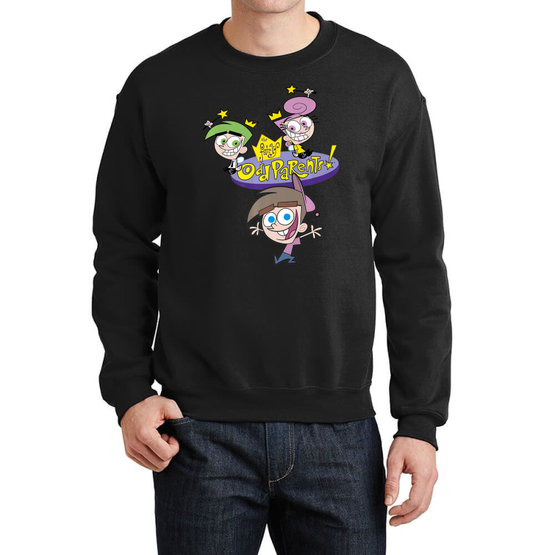 The Fairly Oddparents Cosmo Wanda And Timmy Title Crewneck Sweatshirt by cm-arts | Artistshot