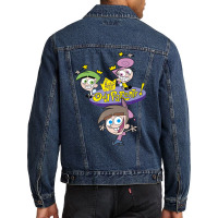 The Fairly Oddparents Cosmo Wanda And Timmy Title Men Denim Jacket | Artistshot