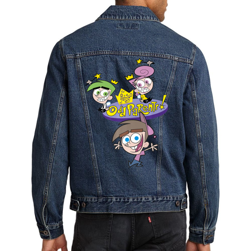 The Fairly Oddparents Cosmo Wanda And Timmy Title Men Denim Jacket by cm-arts | Artistshot