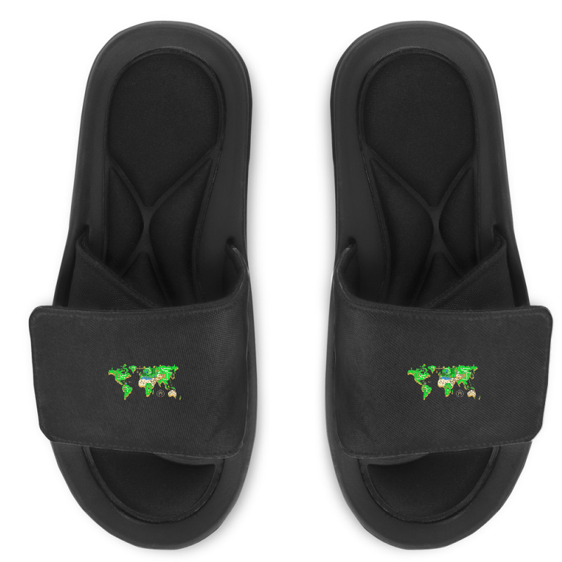 World Map Smw Snes Style Gift Slide Sandal | Artistshot