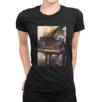 Beautiful Piano Musician Art Abstract Ver1 Futuristic Digital Graphic Ladies Fitted T-shirt | Artistshot