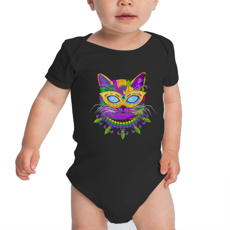 Cat Mardi Gras Baby Bodysuit by cm-arts | Artistshot