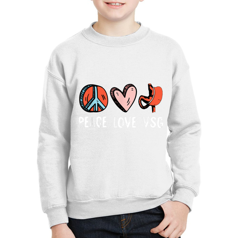 Peace Love Vsg Bariatric Surgery Gastric Sleeve Medical Gift T Shirt Youth Sweatshirt by cm-arts | Artistshot