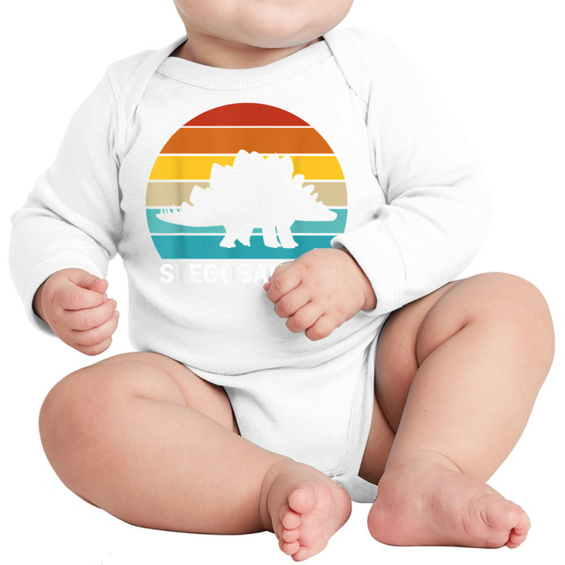 Retro Dinosaur Women Stegosaurus T Shirt Long Sleeve Baby Bodysuit | Artistshot