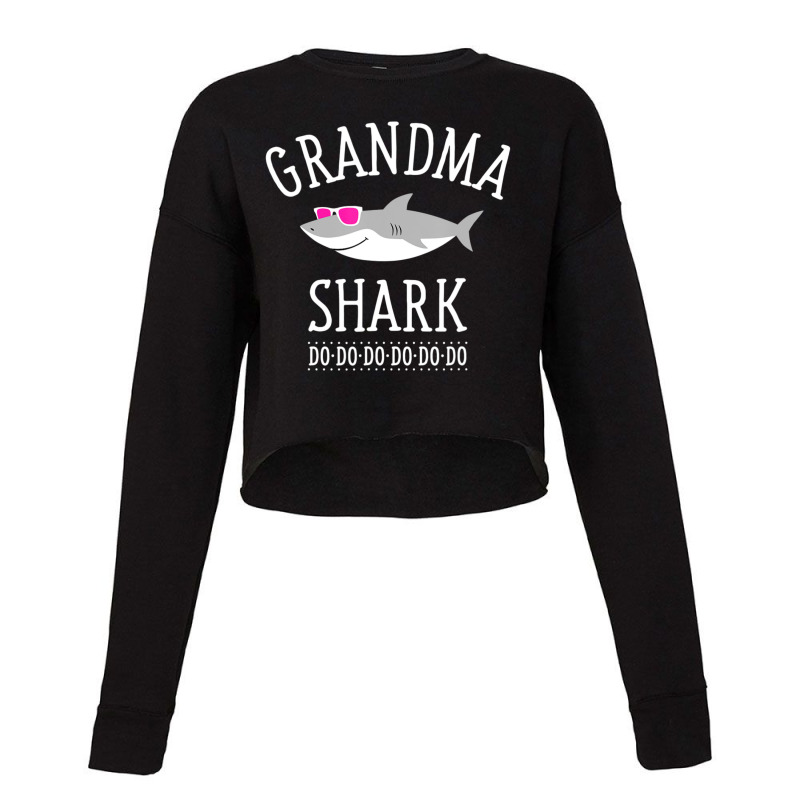 Grandma Shark Cropped Sweater by cm-arts | Artistshot