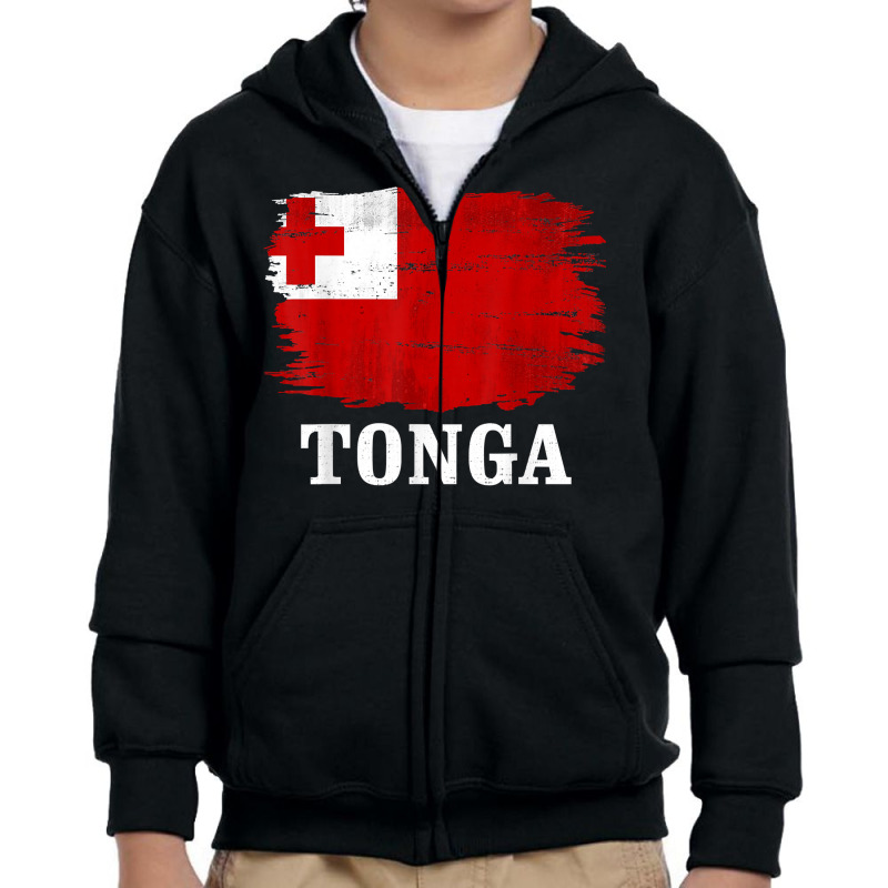 Vintage Tonga Flag For Tongan Gift T Shirt Youth Zipper Hoodie by cm-arts | Artistshot