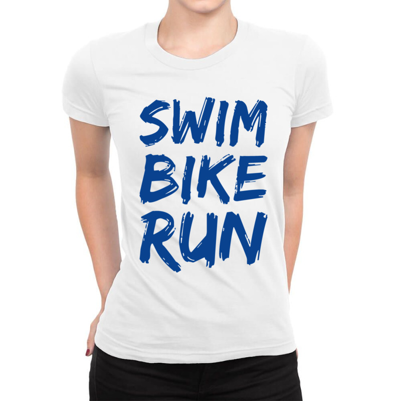 Swim Bike Run  Triathlon Cool Design Ladies Fitted T-Shirt by YAMARIMULERO | Artistshot