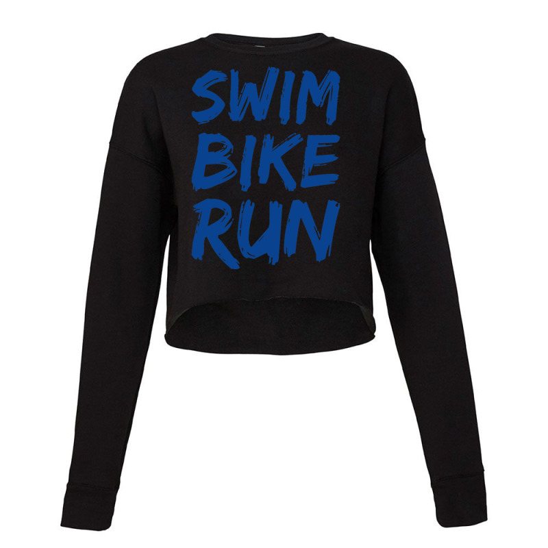 Swim Bike Run  Triathlon Cool Design Cropped Sweater by YAMARIMULERO | Artistshot