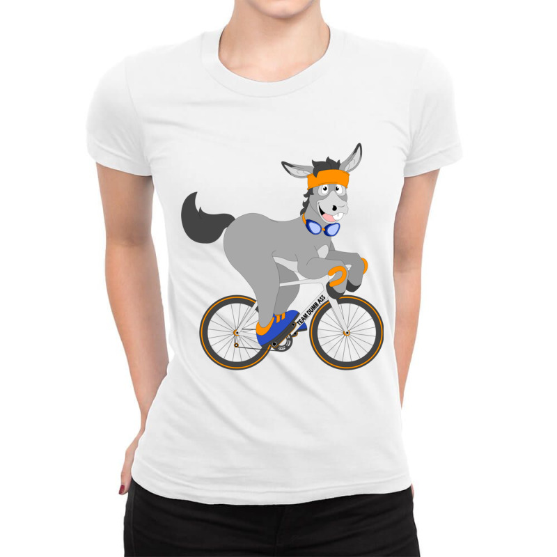 Team Dumbass On Bike Ladies Fitted T-Shirt by YAMARIMULERO | Artistshot