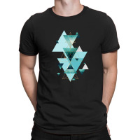 Geometric Triangle Compilation In Teal T-shirt | Artistshot