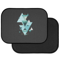 Geometric Triangle Compilation In Teal Rear Car Mat | Artistshot