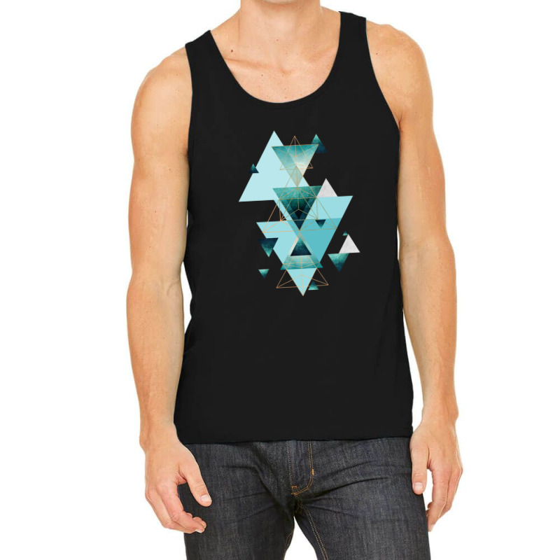 Geometric Triangle Compilation In Teal Tank Top | Artistshot