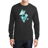 Geometric Triangle Compilation In Teal Long Sleeve Shirts | Artistshot