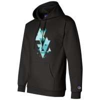 Geometric Triangle Compilation In Teal Champion Hoodie | Artistshot