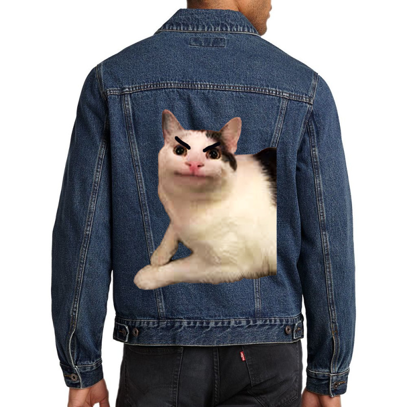 Beluga Discord Funny Cat Angry Version Men Denim Jacket | Artistshot