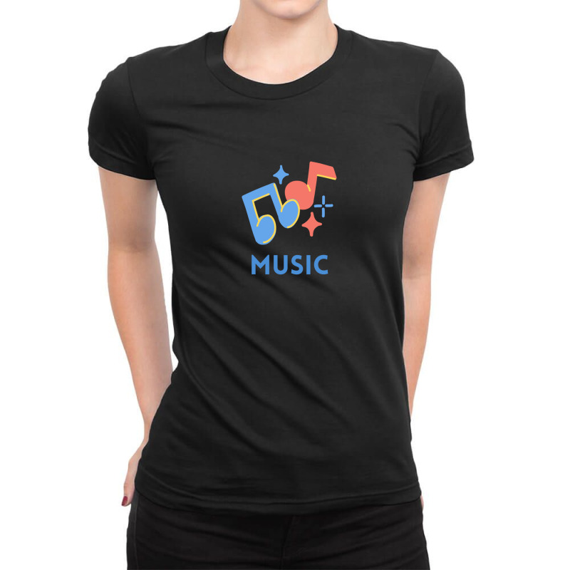 Music Minimal Abstract Art Ladies Fitted T-Shirt by saterseim | Artistshot