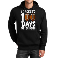 I Tackled 100 Days Of School Football 100th Day Gifts Boys Unisex Hoodie | Artistshot