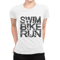 Triathlon   Swim Bike Run Triathlete Ladies Fitted T-shirt | Artistshot