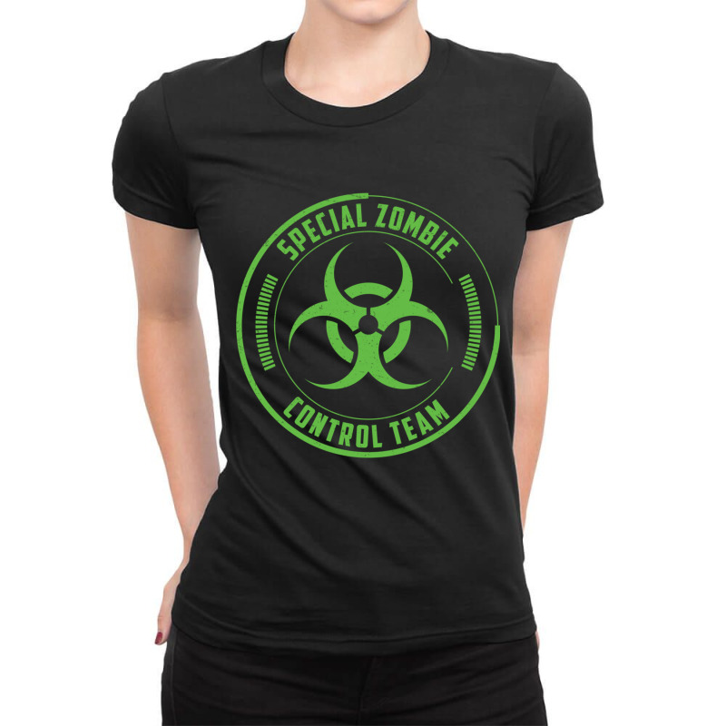 Biological Hazard For Special Zombie Survival Response Team Long Sleev Ladies Fitted T-Shirt by cm-arts | Artistshot