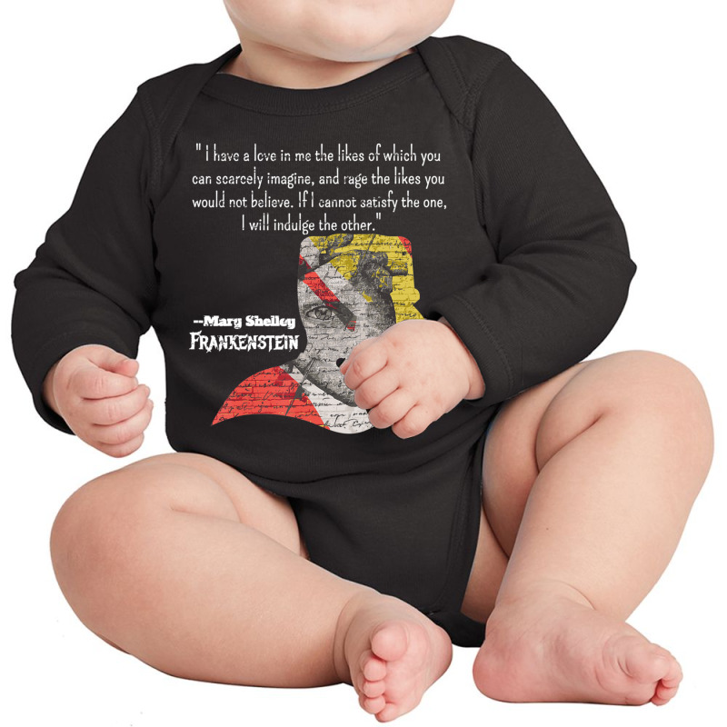 Mary Shelley Frankenstein Quote Long Sleeve Baby Bodysuit by cm-arts | Artistshot