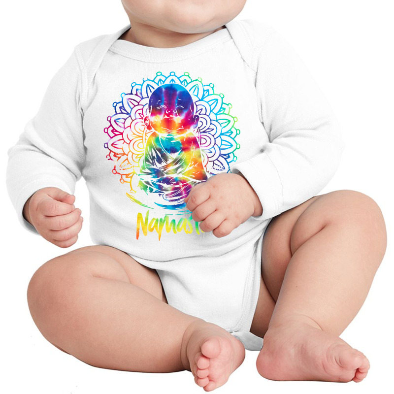 Namaste Zen Yoga Meditate Workout Meditation Pullover Hoodie Long Sleeve Baby Bodysuit by cm-arts | Artistshot