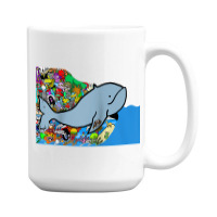 Blue Whale, Marine Sea Animal, Ocean Life, Surf, Art Work Raglan Baseb 15 Oz Coffee Mug | Artistshot