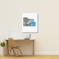 Blue Whale, Marine Sea Animal, Ocean Life, Surf, Art Work Raglan Baseb Portrait Canvas Print | Artistshot