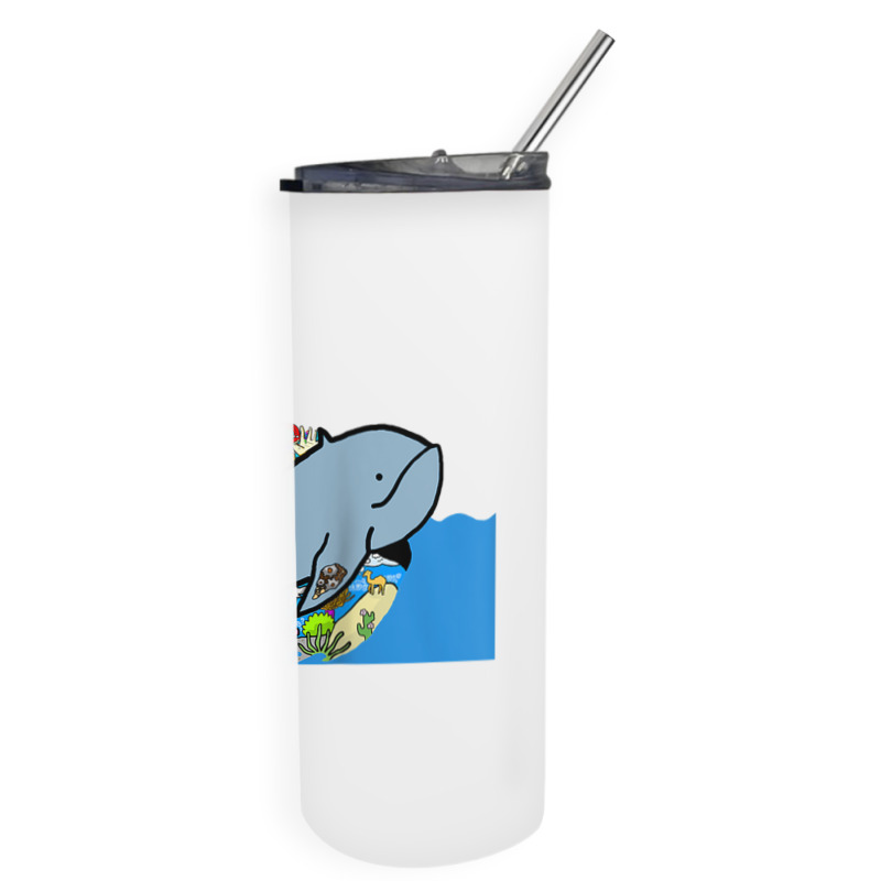 Blue Whale, Marine Sea Animal, Ocean Life, Surf, Art Work Raglan Baseb Skinny Tumbler | Artistshot