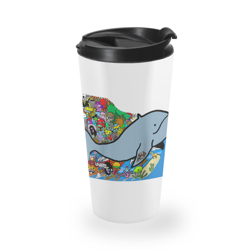 Blue Whale, Marine Sea Animal, Ocean Life, Surf, Art Work Raglan Baseb Travel Mug | Artistshot