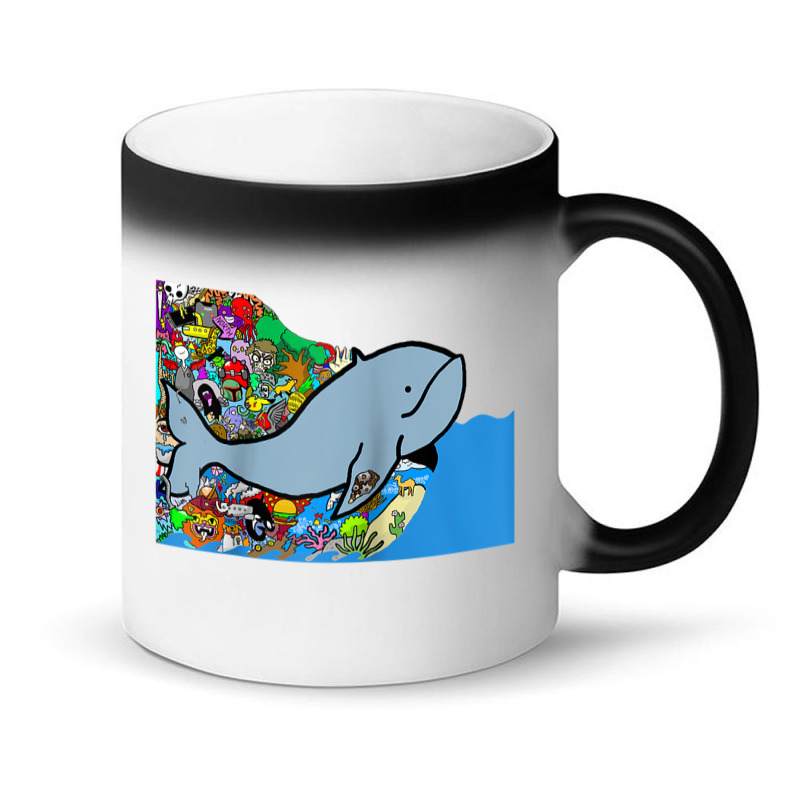 Blue Whale, Marine Sea Animal, Ocean Life, Surf, Art Work Raglan Baseb Magic Mug | Artistshot