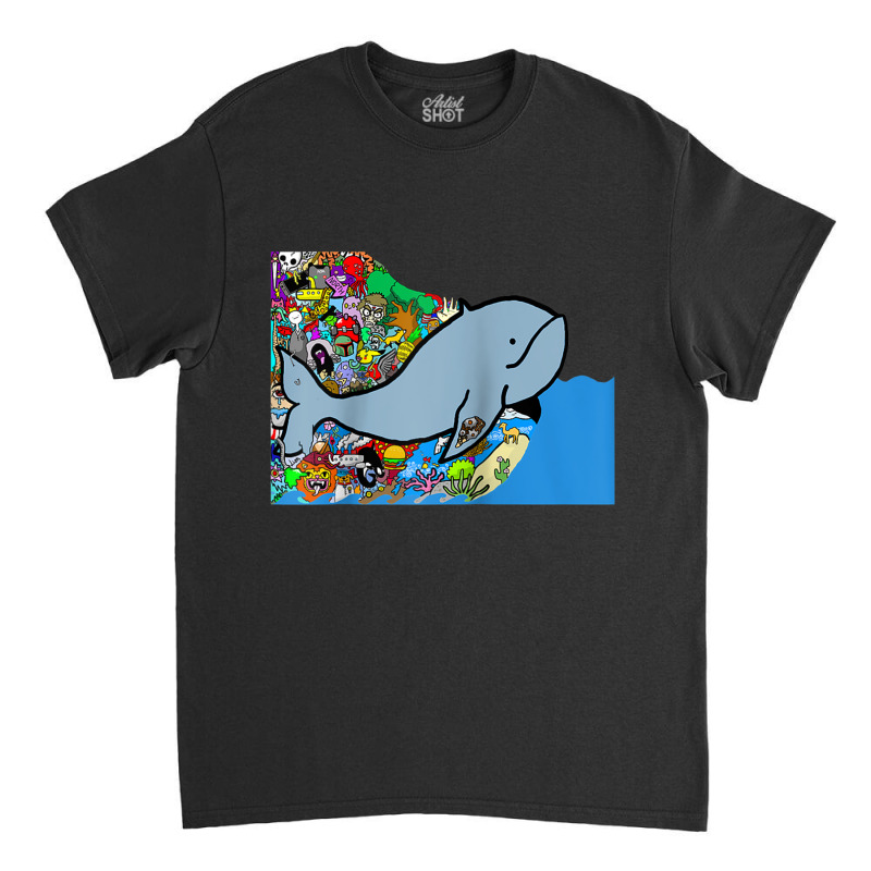 Blue Whale, Marine Sea Animal, Ocean Life, Surf, Art Work Raglan Baseb Classic T-shirt | Artistshot