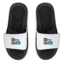 Blue Whale, Marine Sea Animal, Ocean Life, Surf, Art Work Raglan Baseb Slide Sandal | Artistshot