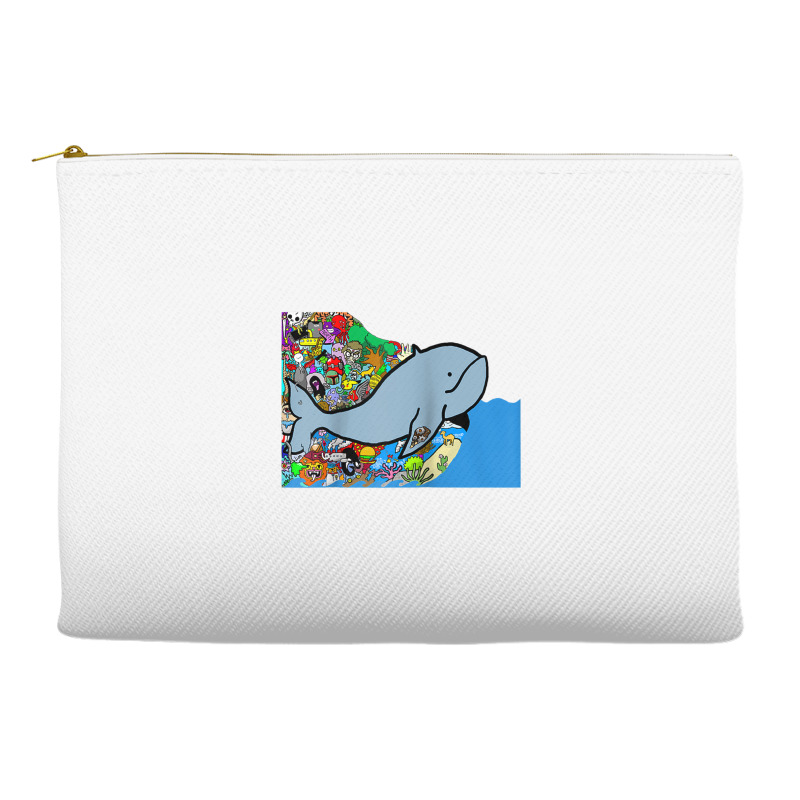 Blue Whale, Marine Sea Animal, Ocean Life, Surf, Art Work Raglan Baseb Accessory Pouches | Artistshot