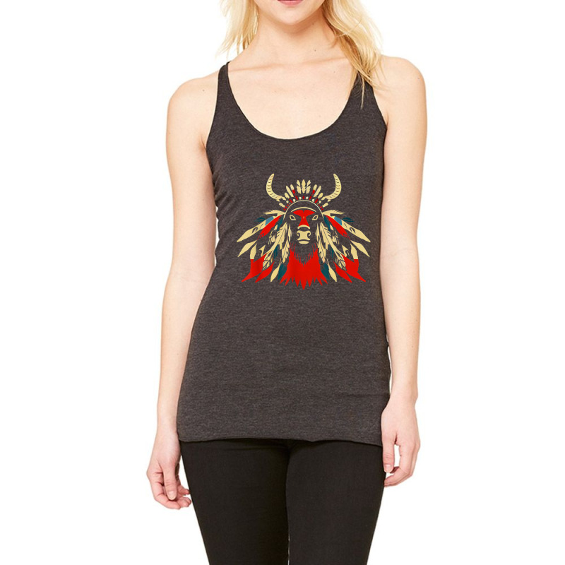 Bison American Indian Native American Nature &outdoor Spirit T Shirt Racerback Tank by cm-arts | Artistshot