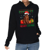 Merry Catmas Cat Ugly Christmas Havana Brown Mom Dad Lightweight Hoodie | Artistshot