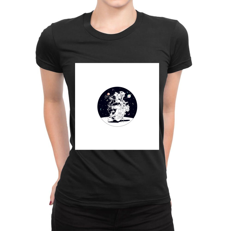 Castle In A Starry Night Chiffon Top Ladies Fitted T-Shirt by cm-arts | Artistshot