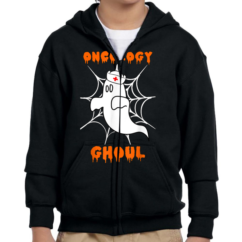 Oncology Ghoul Oncology Nurse Halloween Ghost Boo Costume Youth Zipper Hoodie by Clinical | Artistshot