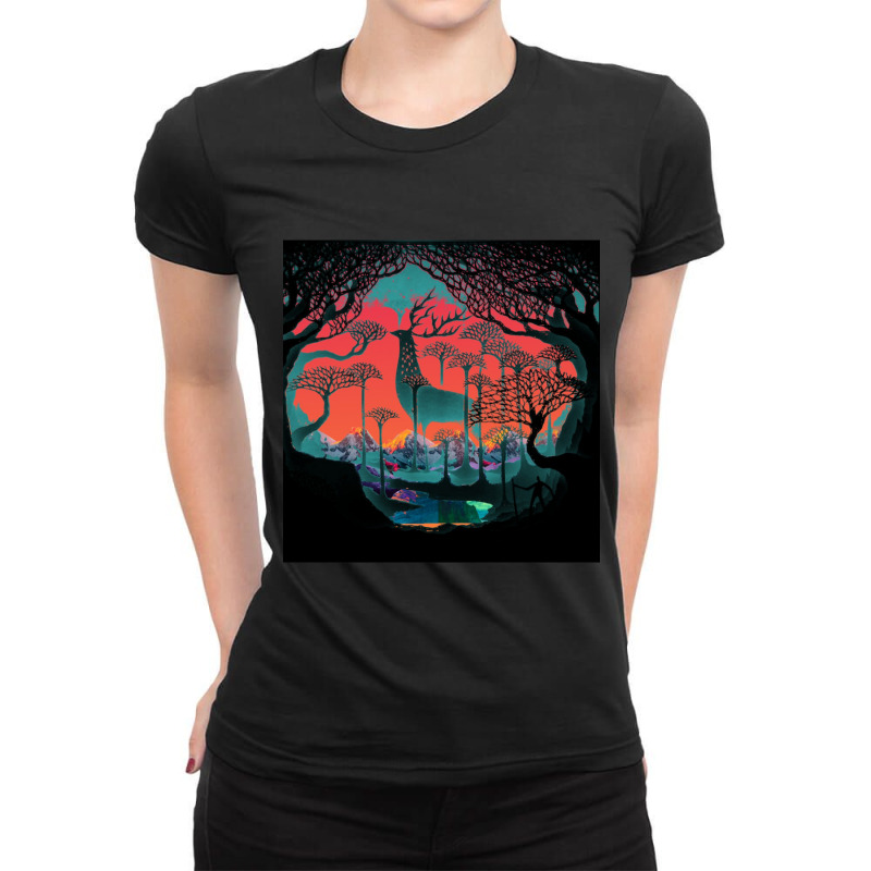 Forest Spirit - Woodland Ladies Fitted T-Shirt by cm-arts | Artistshot