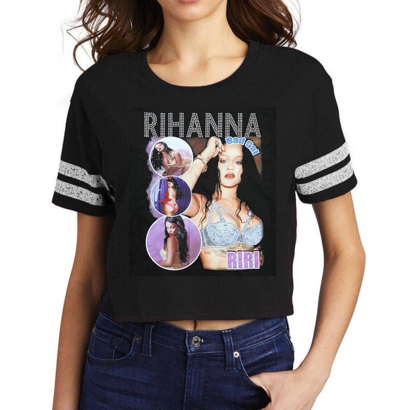 Rihanna Rhinestone Rap Tee, Rap Hip Hop, Rihanna Rhinestone Rap Tee Pa Scorecard Crop Tee by cm-arts | Artistshot