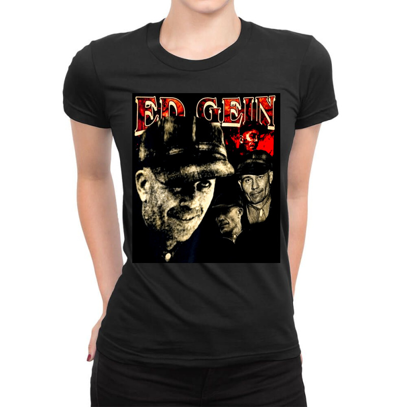 Ed Gein, Ed Geins, The Ed Gein, Ed Gein Painting, Ed Gein Ed Gein Vint Ladies Fitted T-shirt | Artistshot