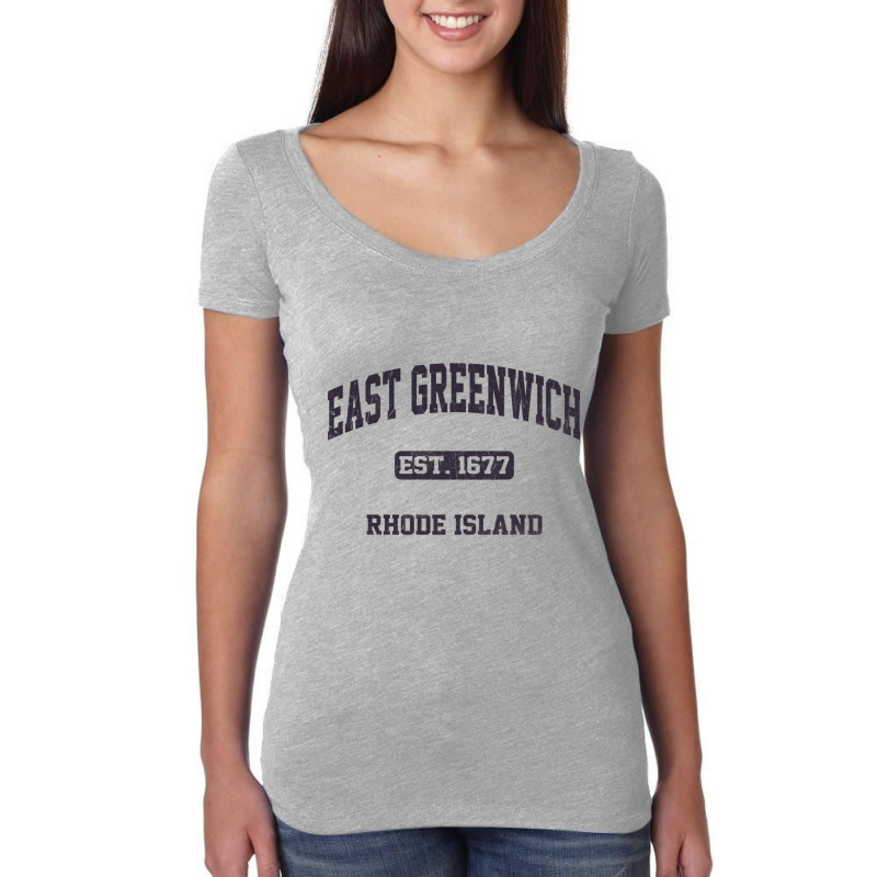 East Greenwich Rhode Island Ri Vintage State Athletic Style Sweatshirt Women's Triblend Scoop T-shirt by cm-arts | Artistshot