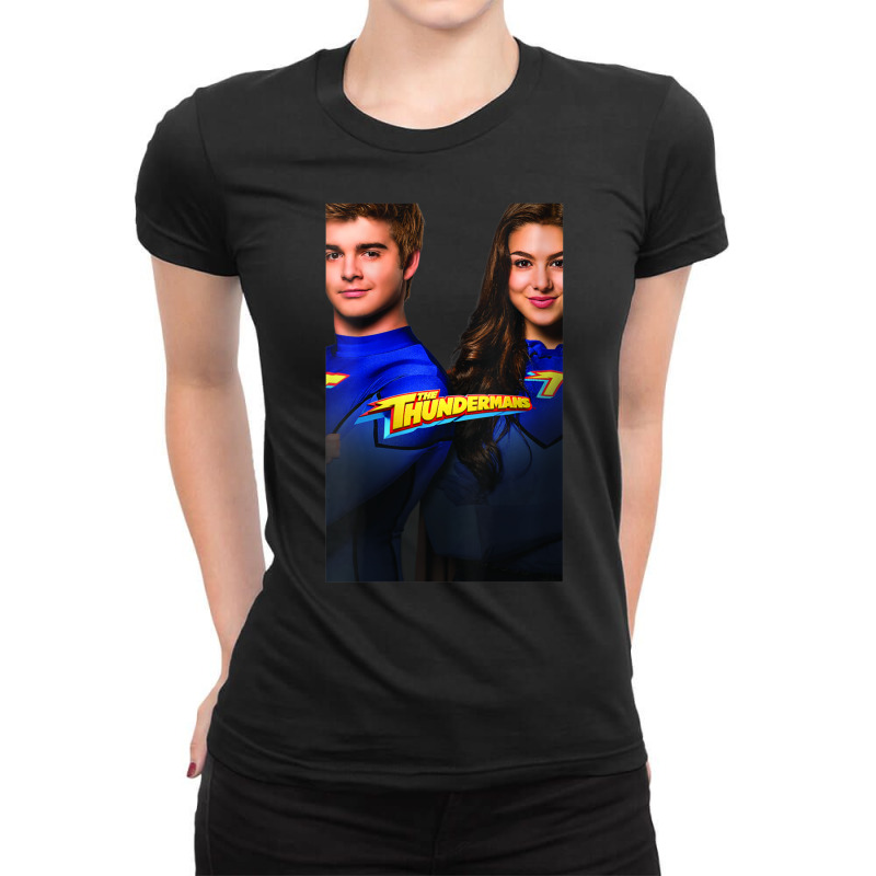 Womens The Thundermans Group Shot Poster V-neck Ladies Fitted T-Shirt by cm-arts | Artistshot