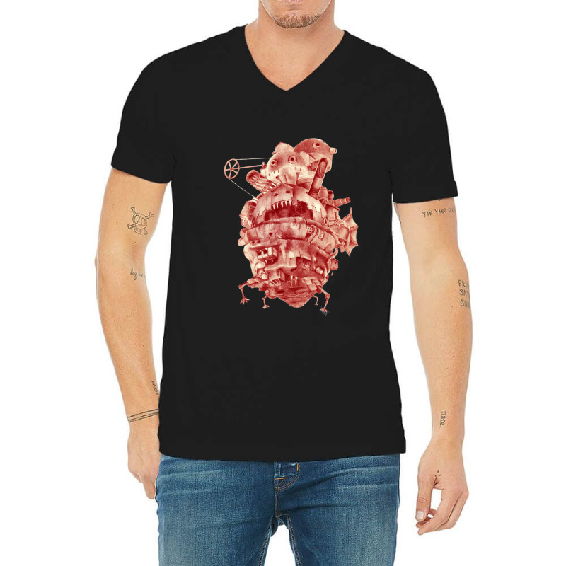 Howl_s Moving Castle In Red V-Neck Tee by cm-arts | Artistshot