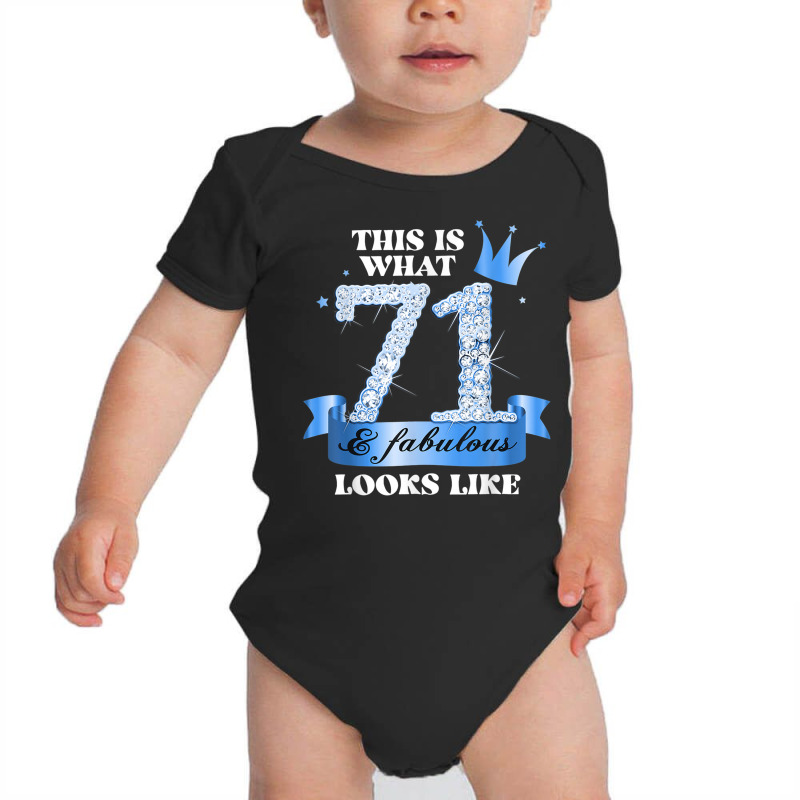 71 & Fabulous I Blue Black Party Group Candid Photo Outfit Baby Bodysuit | Artistshot