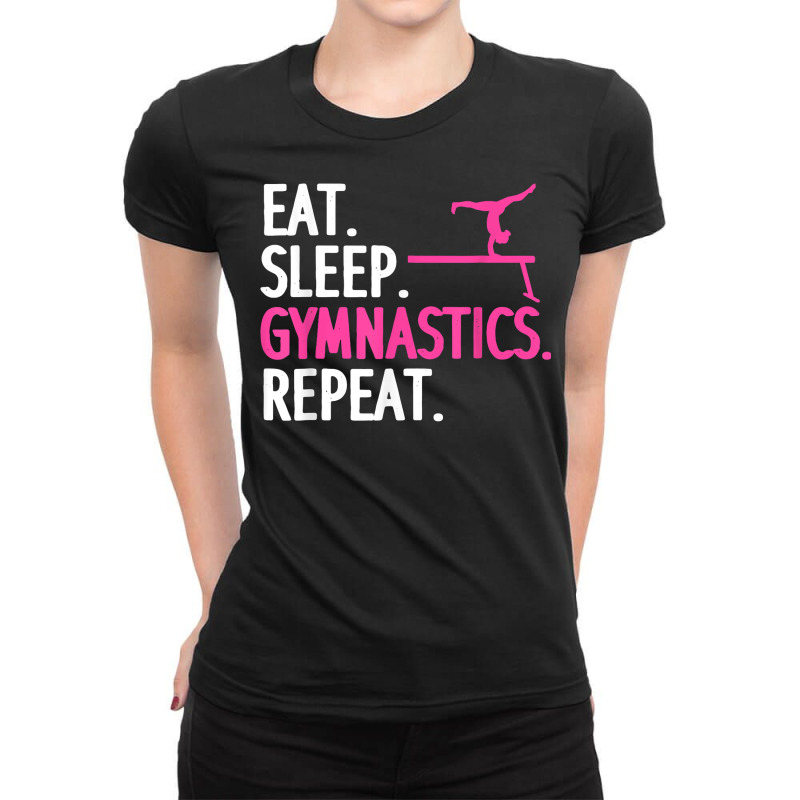 Funny Gymnastics For Women Girls Gymnast Handstand Tumbling T Shirt Ladies Fitted T-Shirt by cm-arts | Artistshot