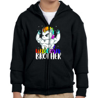 Brother Sister To Big Bro Brothercorn Christmas Gift Youth Zipper Hoodie | Artistshot